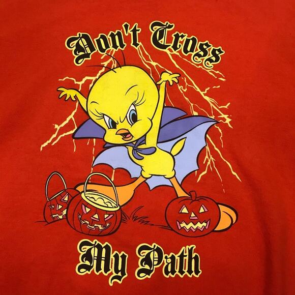Tweety‎ don’t cross my path crew neck pullover L - Picture 1 of 8